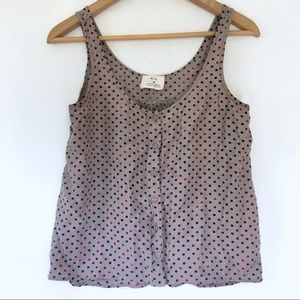 UO Pins & Needles • polka dot taupe tank | buttons